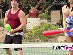 I love when swingers mix and mingle by the tennis courts.