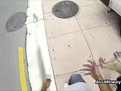 Broke teen 18+ goes from payphone to sucking cock