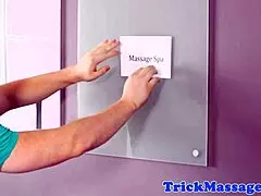 teen enjoys hidden cock sucking during kinky massage