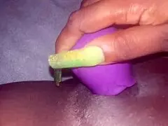 Playing with my favorite rose vibrator on big tits and squirting pussy