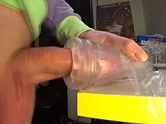 Very Strong Cumshot Erupts Inside Narrow Rubber Vagina From Monster Big Cock And Toys