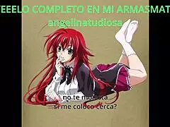 your study companion says, 'let me give you a handjob, follow these jerk off instructions' in anime hentai with rias gremory