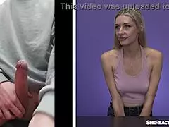 emily jade reacts to my solo cumshot with a rating