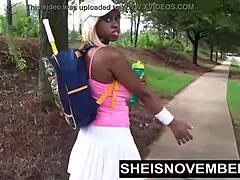 MsNovember gets huge facial on her young ebony face