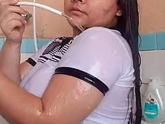 He loves seeing my wet arm in bath