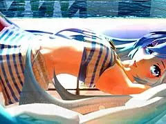 Miku appears in wet pool scene with anime teasing and cartoon photoshoot part 1