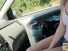 czech babe pickup in car outdoor european hitchhiker pov spying