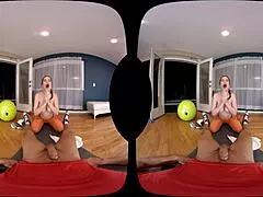 Naughty America VR: Athletic Brunette with Big Tits Fucked in Gym POV