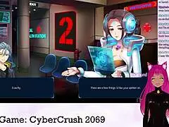 Vtuber Lewdneko Plays Cybercrush 2069 Intensely