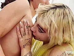 bisexual threesome with chubby young spanish girl linda del sol and sensual romanian deede swallowing cum