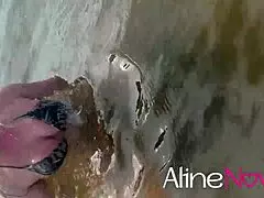 He teases and licks this hot blonde on the beach she craves every bit