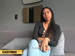 Brunette College Latina Babe Waits For Her Price