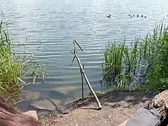 Cowgirl Riding Sex with Stranger Bent Over on Lake Shore