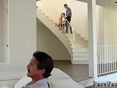 Cheerleader playmates stepdaughter starts seduction on associates stepson