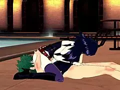 Deku and Midnight are getting horny in this hentai. They do blowjobs, handjobs, and cumshots all over.
