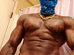 Big Black Hairy Dick Hallelujah Johnson Sucks Daddy's Dick with Worship and Cumshot