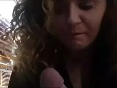 Early morning, a curvy redhead deepthroats a monster cock