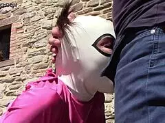 Laura feels intense pleasure in outdoor blowjob and creampie with monster cock