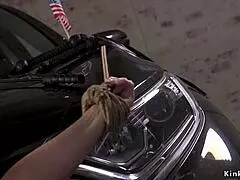 blonde spy babe with huge tits gets roughly fucked in bondage