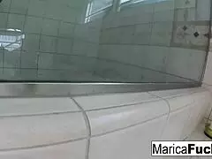 Marica Hase films her solo masturbation session at home.