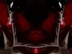 Art blowjob with boxing gloves in big cock duel.