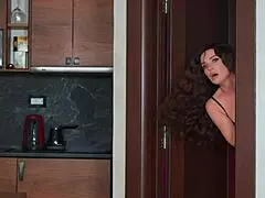 Hotel room turns steamy with a seductive milf nearby