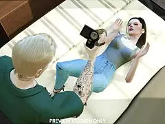 In 3D hentai, brunette model chooses rough POV game