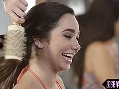 Have you ever tried lesbian oral? This cute stylist is diving in for the first time