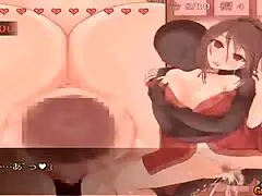 Kunoichi Peony doet anime actie met vechten en betasten