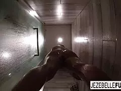 Sexy Jezebelle Bond films herself in a steamy bath
