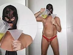 old dutch european man enjoys extreme kinky golden shower peeing pleasure while drinking pee