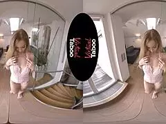 Virtual Taboo Blonde's Shaved Pussy Orgasm