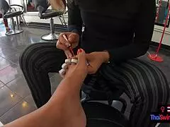 Pedicure For Asian Teen Girlfriend Followed By Footjob!