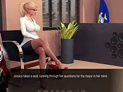 Reportera rubia en medias: aventura al aire libre o juego secreto