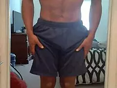 Cute Roommate Does Workout In Dorm With Stockings