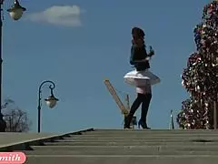 take a peek under my skirt as jeny smith spins in a miniskirt publicly