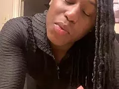 Black escort performs hardcore throat fuck on cock in public while screaming