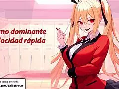 in this spanish hentai roleplay, she's giving joi instructions to jerk off.