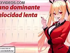 in this spanish hentai roleplay, she's giving joi instructions to jerk off.