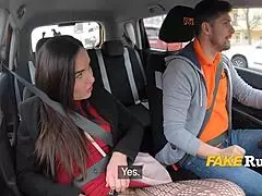 Driving School Lesson Turns Naughty Without Panties On, In The Car.