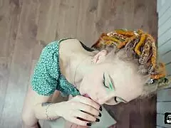 Stepsister with dreadlocks Dolly Rud sucked and rode hard