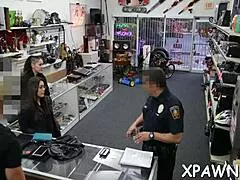 Amateur babe gets bent over in the back room 😏