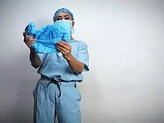 Medical glove fetish ASMR by Dominafire in hospital 😈