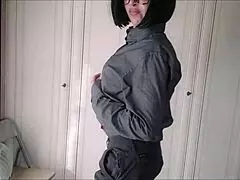 I undress slowly and then reveal my alternative style in see-through outfit.