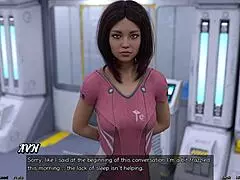 stranded in space with big boobs milf stretching out