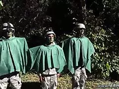 Brazilian soldiers naked, trading wild military blowjob tales, oh yeah!