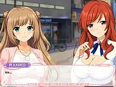 Lewd Hentai Idol Flashes Big Tits in Anime Lesbian Scene