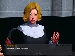 Big Tits Asian Milf with Big Nipples in 3D Cartoon Gameplay Scene