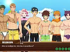 Young Twink in Hentai Game Gets Friendly with Friend