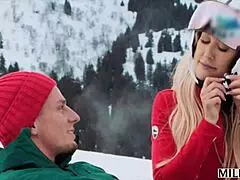 Milfy Ski Instructor Brandi Teaches Young Stud Tricks